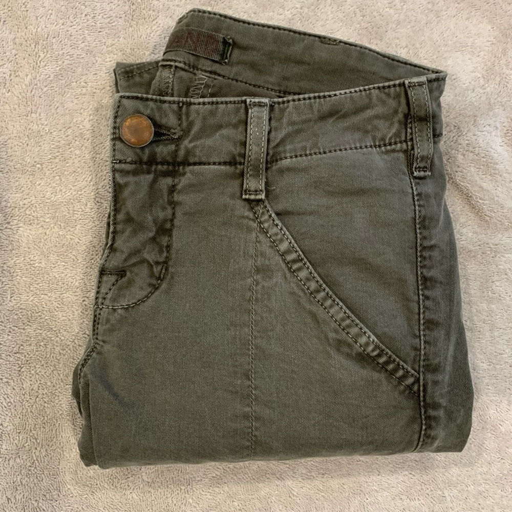 Army green skinny jeans